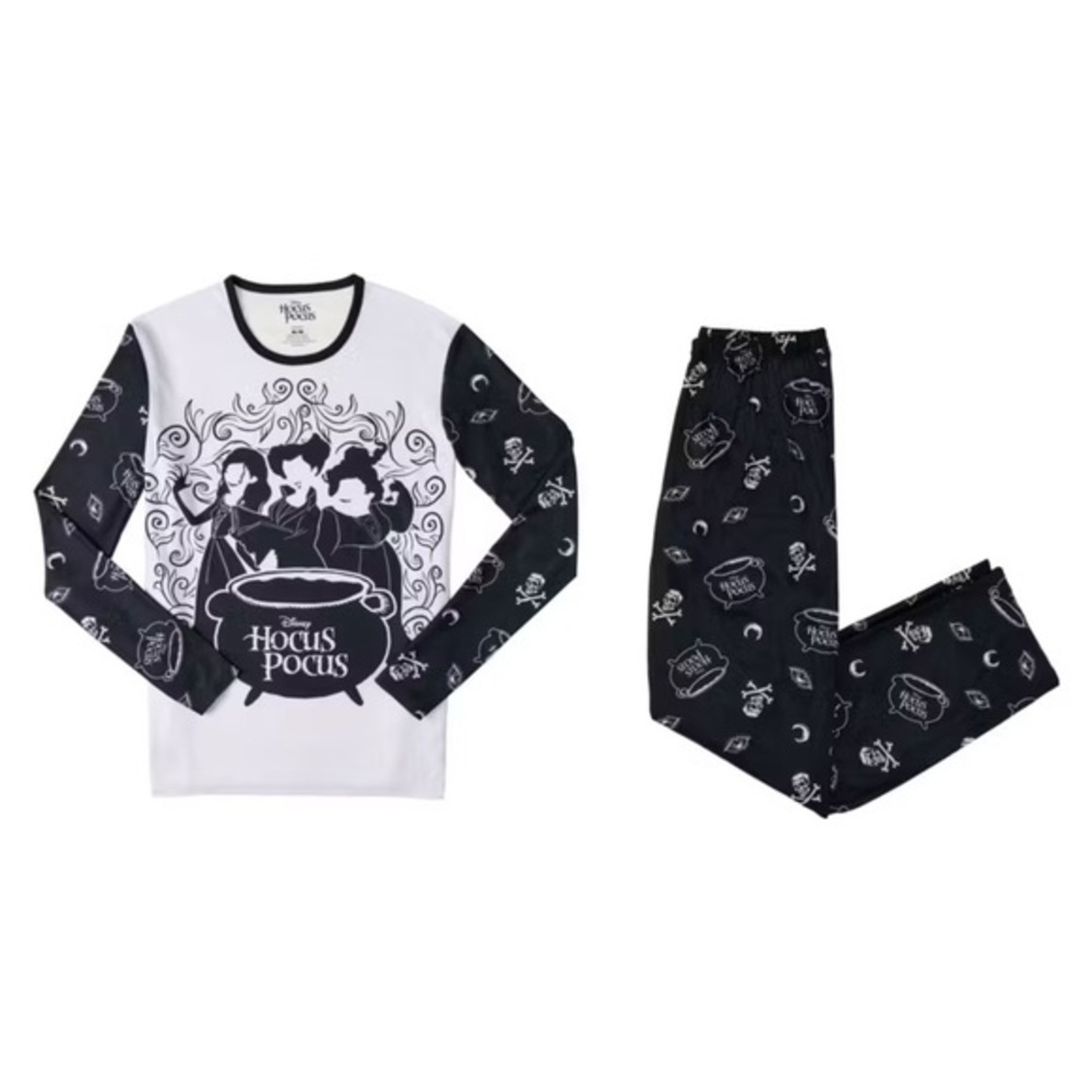 Disney Hocus Pocus Witch 2 Piece Polyester Adult Fall Character Long Pajama Set